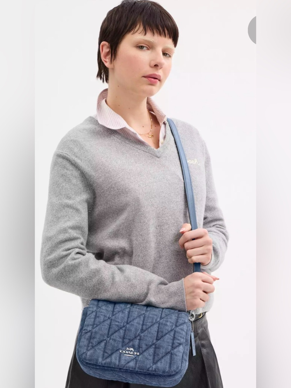💯 Authentic COACH Quinn Bag With Quilting Denim